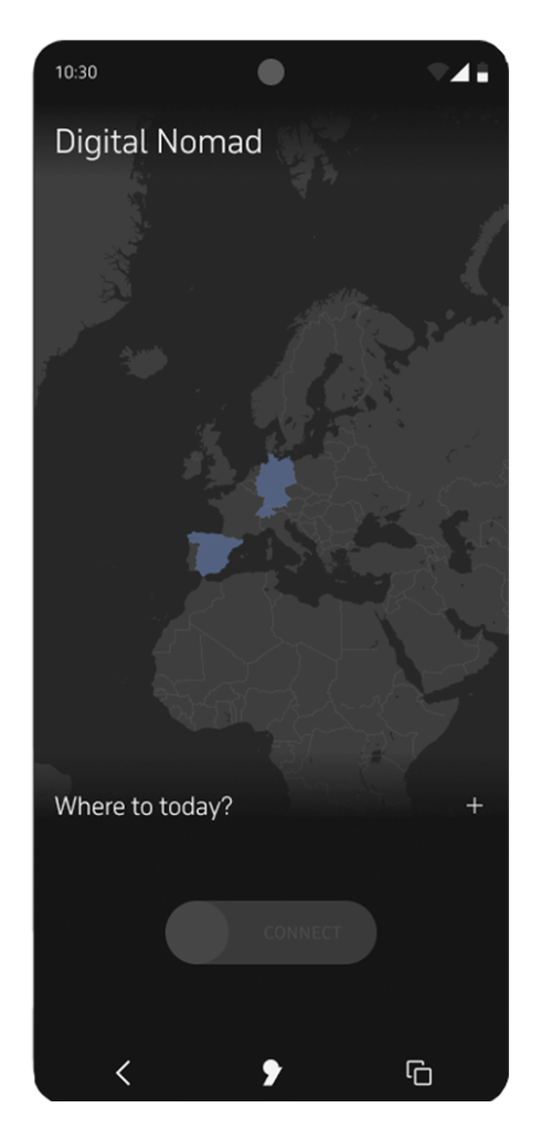 Screen about "Digital Nomad" section on Apostrophy