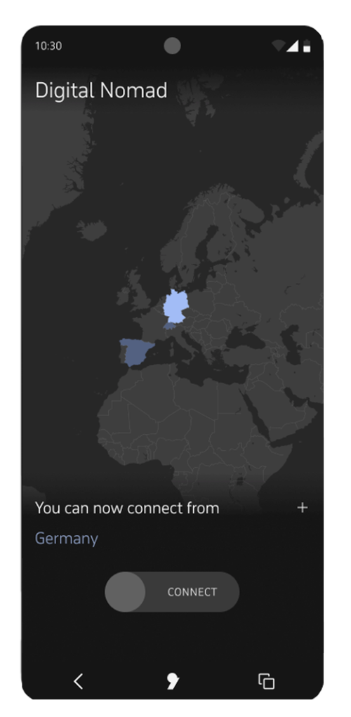 Screen about "Digital Nomad" section on Apostrophy - You can now connect from
