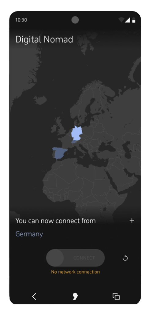 Screen about "Digital Nomad" section on Apostrophy- You can now connect from