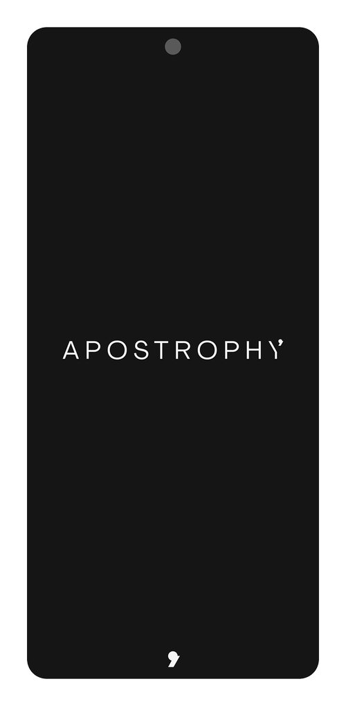 screenshot apostrophy logo on black background